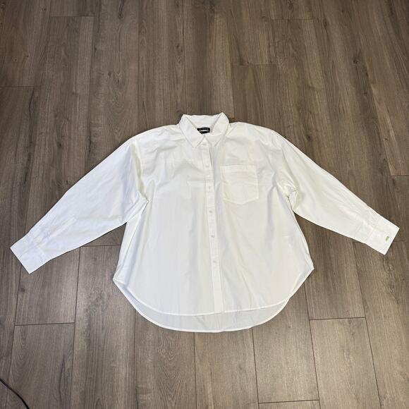 J.Crew Étienne Maura Oversized Fit Shirt WMNS L White BY733 Button Up Relaxed LS - Picture 4 of 9